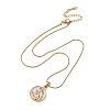 304 Stainless Steel Crystal Rhinestone Pendant Necklaces for Women NJEW-F378-01G-01-4