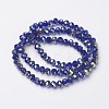 Electroplate Transparent Glass Beads Strands EGLA-A034-T6mm-S15-2