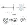 100Pcs 304 Stainless Steel Stud Earring Findings STAS-YW0001-43B-5