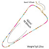 Ethnic Style Rainbow Color Square Natural Shell & Glass & Glass Seed Beaded Necklaces for Women BO1499-5-2