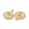 Brass Micro Pave Cubic Zirconia Pendants ZIRC-P106-30G-3