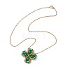 Glass Beaded Clover Pendant Necklaces NJEW-MZ00067-02-3