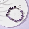 Natural Amethyst Chips Beaded Bracelet BJEW-JB09686-01-4