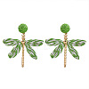 Alloy & Raffia Dangle Stud Earrings FS-WGCB008-07-1