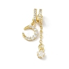 Brass Micro Pave Clear Cubic Zirconia Pendants CU-CBA9FFD-02G-1