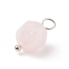 Faceted Natural Rose Quartz Pendants PALLOY-JF01694-04-3