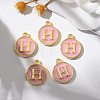 Golden Plated Alloy Enamel Charms X-ENAM-S118-07H-5