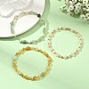 Natural Pink Opal/Natural Green Opal/Natural Green Strawberry Quartz/Natural Yellow Opal/Natural Rose Quartz/Natural Yellow Aventurine & Brass Beads Stretch Bracelets for Women BJEW-JB13866-1