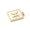 Brass Pave Natural White Shell Pendants KK-S522-09G-E-3