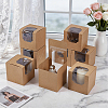 Cube Paper Cupcake Storage Boxes with Visible Window LS-BAKE-WH0002-002A-4