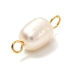 Natural Cultured Freshwater Pearl Beads Links Connectors X1-PALLOY-JF00941-01-3