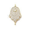 Religion Brass Micro Pave Cubic Zirconia Connector Charms KK-H529-01A-G02-1