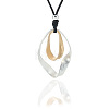 Rhombus Alloy Pendant Black Waxed Cord Necklaces for Women FS-WG0E821-01-3