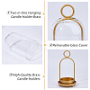 Iron with Glass Shade Candle Holders AJEW-WH0609-968-4