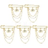 5Pcs Rhinestone Eye & Alloy Star Charms Safety Pin Brooch JEWB-CJ0003-44-1