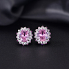 Brass Micro Pave Cubic Zirconia Stud Earrings for Women GG3425-2-1