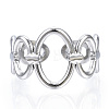 Non-Tarnish 304 Stainless Steel Oval Open Cuff Ring LS-RJEW-N040-08-2