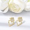 Brass Micro Pave Cubic Zirconia Stud Earrings KK-CBA5B62-03A-G-4