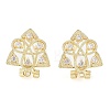 Hollow Trinity Knot Brass Micro Pave Cubic Zirconia Stud Earrings Finding KK-E083-13G-1