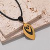 304 Stainless Steel Leaf Pendant Necklaces WG1086E-03-1