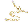 Cubic Zirconia Classic Tennis Necklace with Flower Links NJEW-N048-01B-2