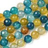 Dyed Natural Agate Faceted Round Beads Strands G-E320E-8mm-17-1