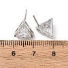 Brass Micro Pave Clear Cubic Zirconia Stud Earrings EJEW-C174-02F-P-5