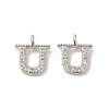 Initial Letter Brass Micro Pave Cubic Zirconia Pendants ZIRC-F008-U-1