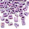 50Pcs 5 Styles UV Plating Opaque Acrylic Beads PACR-TA0001-31G-3