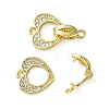 Rack Plating Eco-Friendly Brass Micro Pave Clear Cubic Zirconia Fold Over Clasps KK-K330-3
