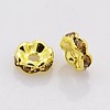 Brass Rhinestone Spacer Beads RB-A014-L6mm-14G-NF-2