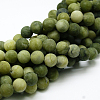 Round Frosted Natural TaiWan Jade Bead Strands LS-G-M248-4mm-02-2