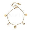 304 Stainless Steel Micro Pave Clear Cubic Zirconia Charm Bracelets BJEW-K297-03B-G-2