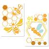 2Pcs 2 Styles Bees Theme PET Plastic Hollow Out Drawing Painting Stencils Templates Sets DIY-WH0299-002-1