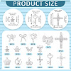 45Pcs 15 Styles Rack Plating Alloy Charms FIND-TA0008-90-4