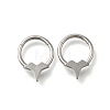 304 Stainless Steel Double Horns Hoop Nose Rings AJEW-D306-08P-1