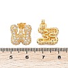 Brass Micro Pave Cubic Zirconia Stud Earrings EJEW-Z091-04G-W-3