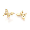 Brass Micro Pave Cubic Zirconia Beads KK-N276-07G-2