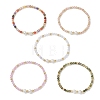 Cubic Zirconia & Shell Pearl Round Beaded Stretch Bracelets for Women BJEW-JB13280-2