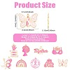 18Pcs 9 Styles Breast Cancer Awareness Ribbon Zinc Alloy Enamel Pendants ENAM-FS0004-45-3