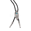 Feather with Evil Eye Laria Necklace for Men Women NJEW-WH0011-14AS-2