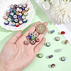 50Pcs 10 Colors Handmade Polymer Clay Rhinestone European Large Hole Beads with Silver Color Plated Brass Cores FPDL-PA0001-03-3