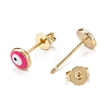 Brass Enamel Stud Earrings EJEW-D274-02G-02-2