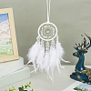 1Pc Natural Gemstone Chips Woven Net/Web with Feather Hanging Ornaments AJEW-CN0005-48A-4