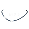 Dyed Natural Malaysia Jade Faceted Rondelle & Round Imitation Pearl & Brass Cross Beaded Necklaces NJEW-JN05835-5