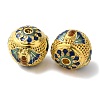 Rack Plating Brass Enamel Beads KK-P276-22D-G-1