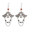 Alloy with Glass Chain Dangle Earrings EJEW-TA00433-1