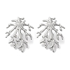 304 Stainless Steel Tree Branch Stud Earrings EJEW-D281-09S-1