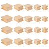 AHADERMAKER 20Pcs 5 Styles Square Grooved Wood Blocks for Stamp Carving WOOD-GA0001-63-1