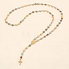 Stainless Steel Enamel Colorful Evil Eye Rosary Bead Necklaces RA8373-1-1